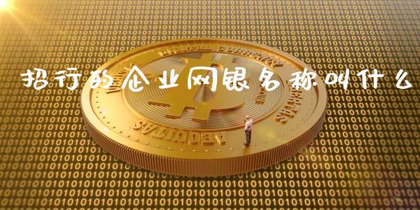 招行的企业网银名称叫什么_https://m.qdlswl.com_恒生指数直播喊单_第1张