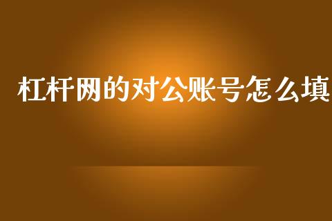 杠杆网的对公账号怎么填_https://m.qdlswl.com_恒指在线直播间_第1张