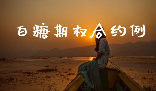白糖期权合约例_https://m.qdlswl.com_恒指德指直播室_第1张