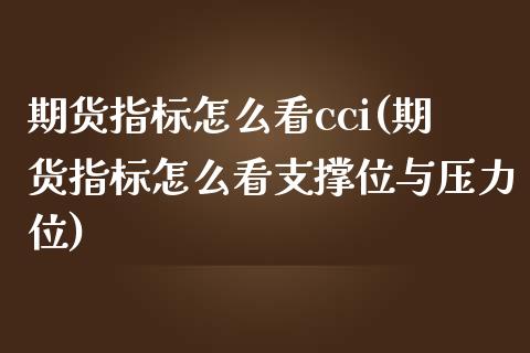 期货指标怎么看cci(期货指标怎么看支撑位与压力位)_https://m.qdlswl.com_恒指在线直播间_第1张