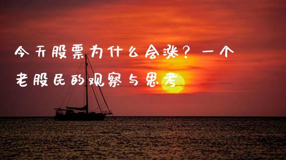 今天股票为什么会涨？一个老股民的观察与思考_https://m.qdlswl.com_恒指德指直播室_第1张