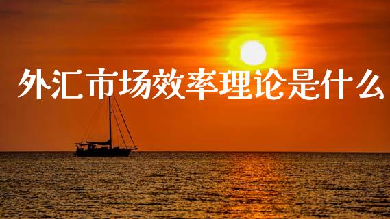 外汇市场效率理论是什么_https://m.qdlswl.com_恒指德指直播室_第1张