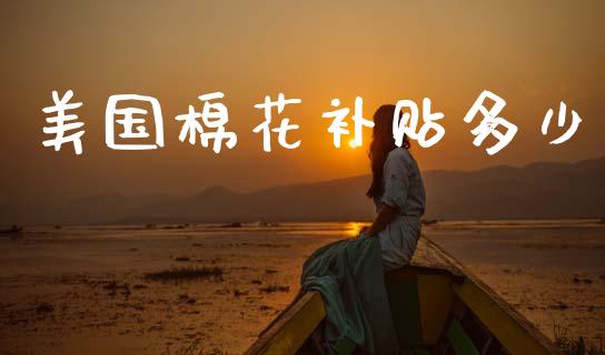 美国棉花补贴多少_https://m.qdlswl.com_恒指德指直播室_第1张