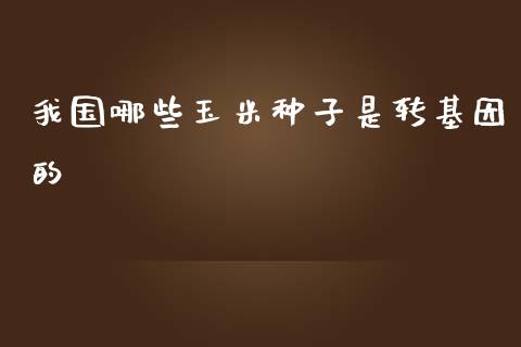 我国哪些玉米种子是转基因的_https://m.qdlswl.com_恒指德指直播室_第1张