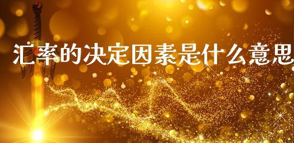 汇率的决定因素是什么意思_https://m.qdlswl.com_恒指在线直播间_第1张
