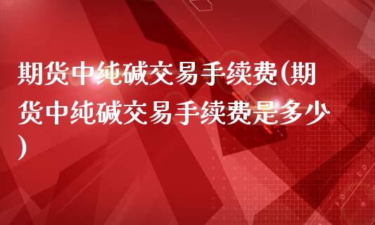 期货中纯碱交易手续费(期货中纯碱交易手续费是多少)_https://m.qdlswl.com_恒指在线直播间_第1张