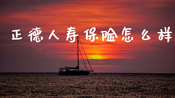 正德人寿保险怎么样_https://m.qdlswl.com_纳指直播_第1张