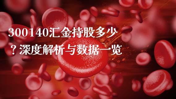 300140汇金持股多少？深度解析与数据一览_https://m.qdlswl.com_恒生指数直播喊单_第1张