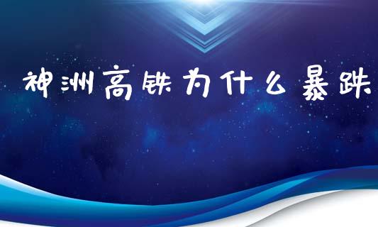 神洲高铁为什么暴跌_https://m.qdlswl.com_恒生指数直播喊单_第1张