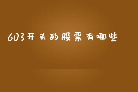 603开头的股票有哪些_https://m.qdlswl.com_纳指直播_第1张
