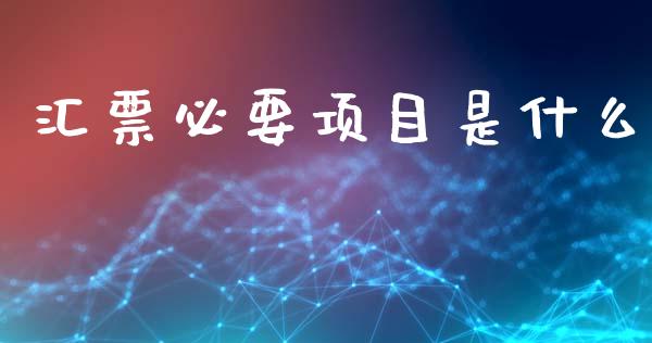 汇票必要项目是什么_https://m.qdlswl.com_恒指在线直播间_第1张