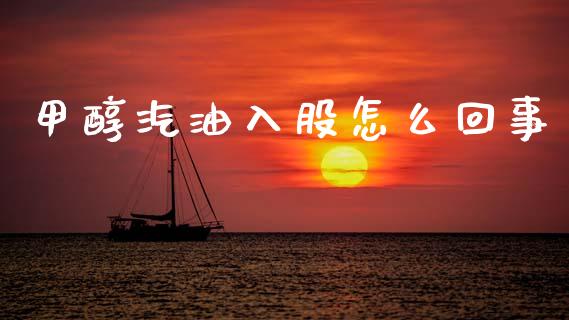 甲醇汽油入股怎么回事_https://m.qdlswl.com_恒生指数直播喊单_第1张