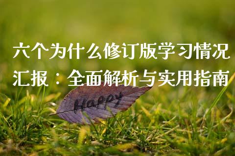 六个为什么修订版学习情况汇报：全面解析与实用指南_https://m.qdlswl.com_恒指在线直播间_第1张