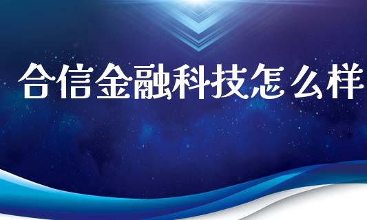 合信金融科技怎么样_https://m.qdlswl.com_恒指在线直播间_第1张