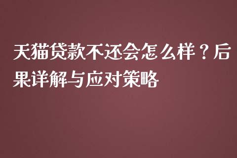 天猫贷款不还会怎么样？后果详解与应对策略_https://m.qdlswl.com_恒指德指直播室_第1张