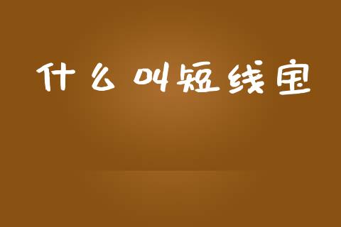 什么叫短线宝_https://m.qdlswl.com_恒指德指直播室_第1张