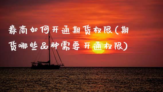 券商如何开通期货权限(期货哪些品种需要开通权限)_https://m.qdlswl.com_纳指直播_第1张