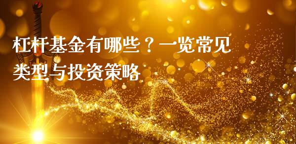 杠杆基金有哪些？一览常见类型与投资策略_https://m.qdlswl.com_纳指直播_第1张
