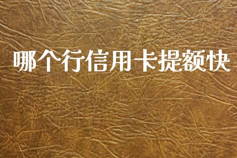 哪个行信用卡提额快_https://m.qdlswl.com_恒生指数直播喊单_第1张