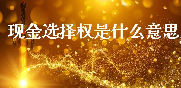 现金选择权是什么意思_https://m.qdlswl.com_纳指直播_第1张