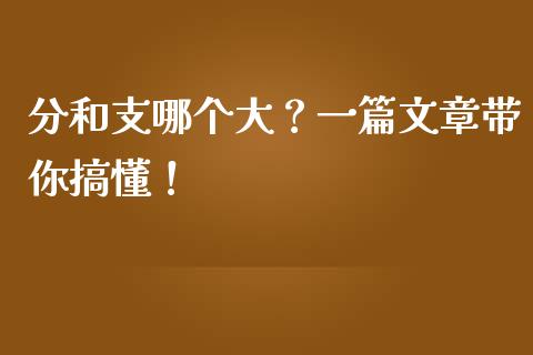分和支哪个大？一篇文章带你搞懂！_https://m.qdlswl.com_恒生指数直播喊单_第1张