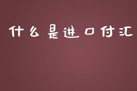 什么是进口付汇_https://m.qdlswl.com_纳指直播_第1张