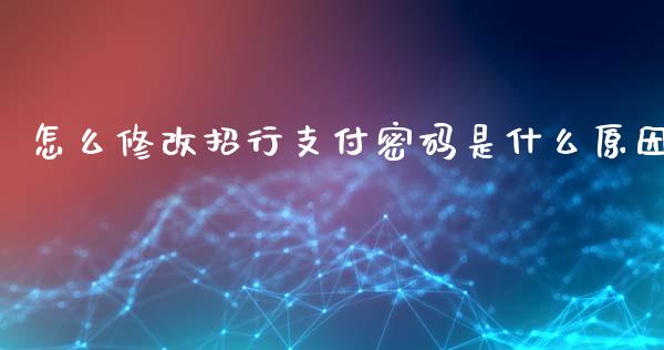 怎么修改招行支付密码是什么原因_https://m.qdlswl.com_纳指直播_第1张