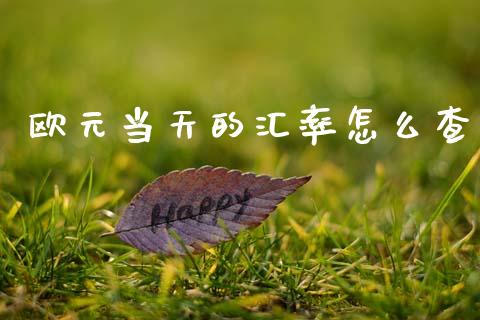 欧元当天的汇率怎么查_https://m.qdlswl.com_恒生指数直播喊单_第1张