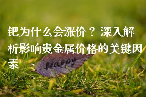 钯为什么会涨价？ 深入解析影响贵金属价格的关键因素_https://m.qdlswl.com_纳指直播_第1张