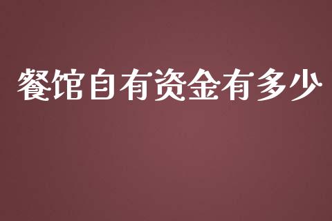 餐馆自有资金有多少_https://m.qdlswl.com_恒生指数直播喊单_第1张