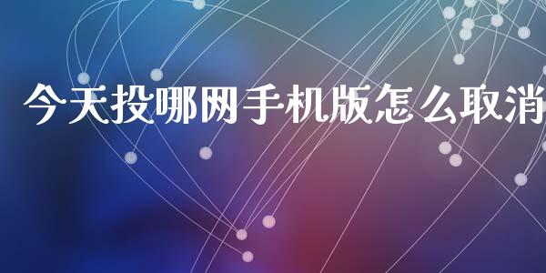 今天投哪网手机版怎么取消_https://m.qdlswl.com_恒指德指直播室_第1张