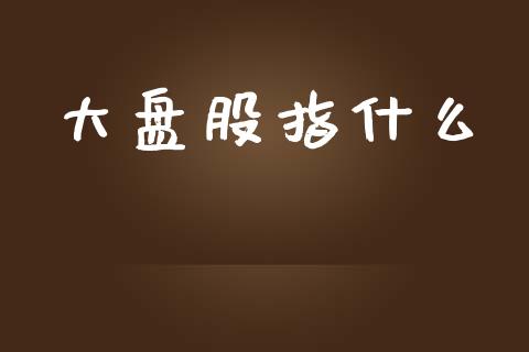 大盘股指什么_https://m.qdlswl.com_纳指直播_第1张