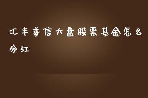 汇丰普信大盘股票基金怎么分红_https://m.qdlswl.com_恒指德指直播室_第1张