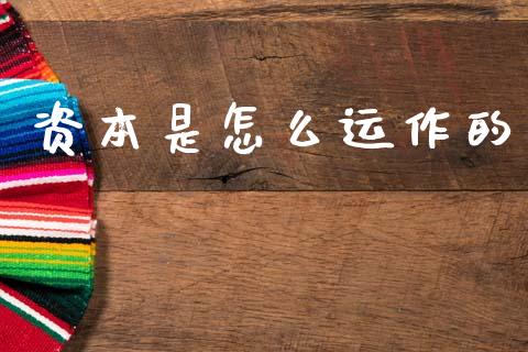 资本是怎么运作的_https://m.qdlswl.com_恒生指数直播喊单_第1张