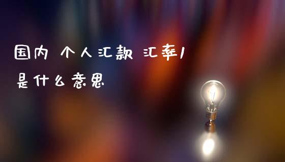 国内 个人汇款 汇率1 是什么意思_https://m.qdlswl.com_恒生指数直播喊单_第1张
