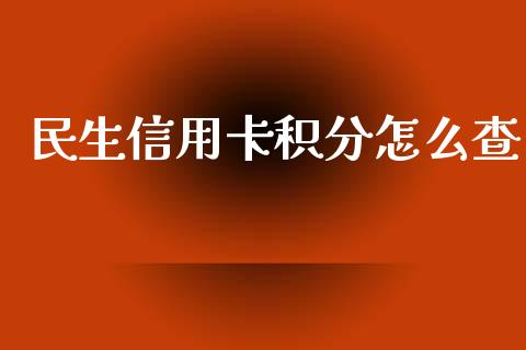 民生信用卡积分怎么查_https://m.qdlswl.com_恒指德指直播室_第1张