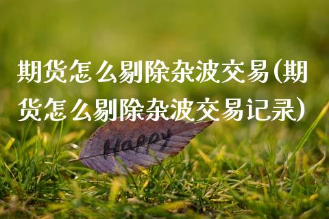 期货怎么剔除杂波交易(期货怎么剔除杂波交易记录)_https://m.qdlswl.com_恒指在线直播间_第1张