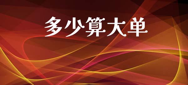 多少算大单_https://m.qdlswl.com_恒指德指直播室_第1张