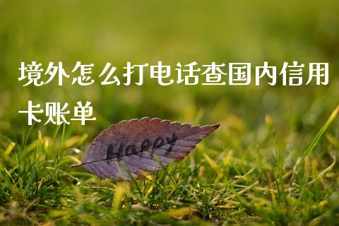 境外怎么打电话查国内信用卡账单_https://m.qdlswl.com_纳指直播_第1张