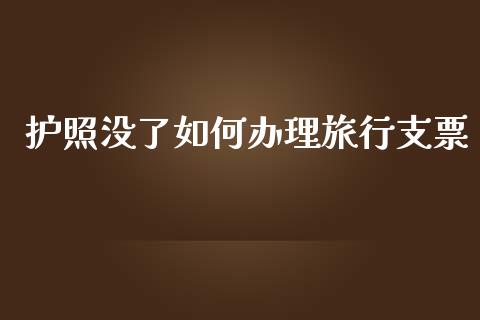 护照没了如何办理旅行支票_https://m.qdlswl.com_恒生指数直播喊单_第1张