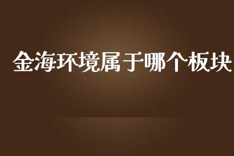 金海环境属于哪个板块_https://m.qdlswl.com_纳指直播_第1张