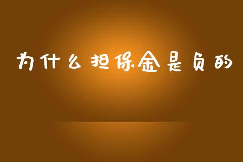 为什么担保金是负的_https://m.qdlswl.com_恒生指数直播喊单_第1张