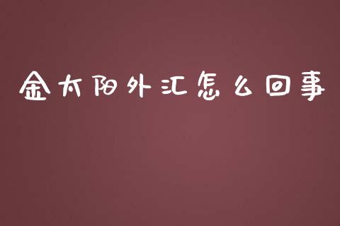 金太阳外汇怎么回事_https://m.qdlswl.com_恒指德指直播室_第1张