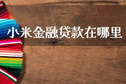 小米金融贷款在哪里_https://m.qdlswl.com_恒指在线直播间_第1张