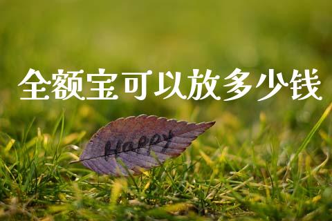 全额宝可以放多少钱_https://m.qdlswl.com_恒指德指直播室_第1张