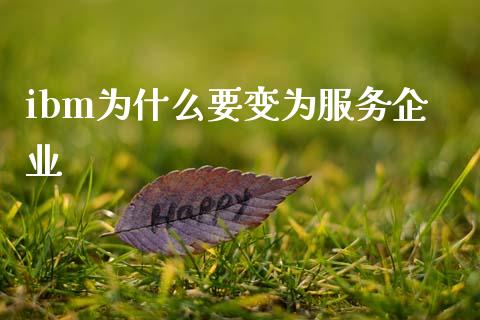 ibm为什么要变为服务企业_https://m.qdlswl.com_恒生指数直播喊单_第1张