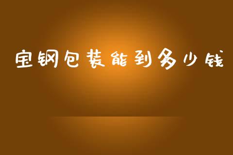 宝钢包装能到多少钱_https://m.qdlswl.com_恒生指数直播喊单_第1张