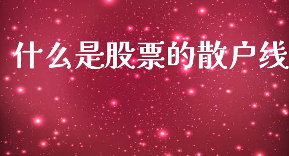 什么是股票的散户线_https://m.qdlswl.com_恒指德指直播室_第1张