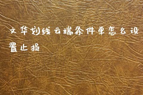 文华划线云端条件单怎么设置止损_https://m.qdlswl.com_纳指直播_第1张
