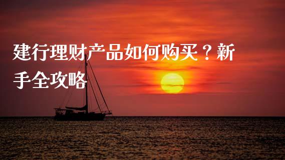 建行理财产品如何购买？新手全攻略_https://m.qdlswl.com_恒生指数直播喊单_第1张